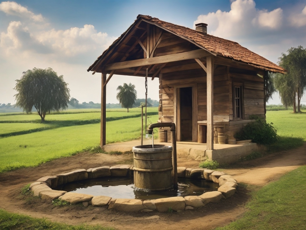 A water well on a farm