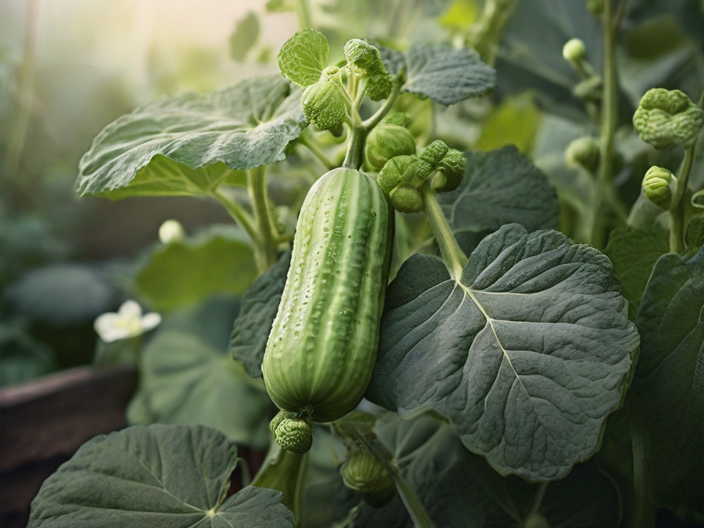 A cucumber plant