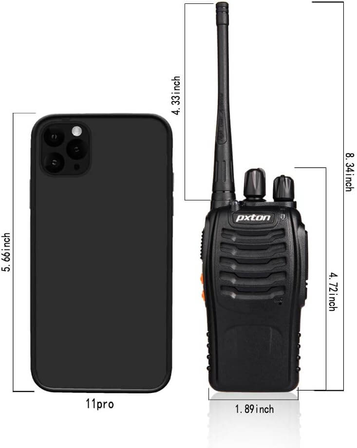 Pxton Rechargeable Walkie Talkies for Adults Long Range Two-Way Radios with Earpieces