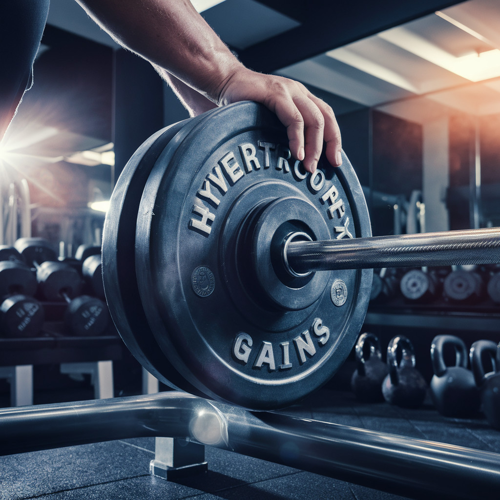 weight plate being loaded onto the barbell