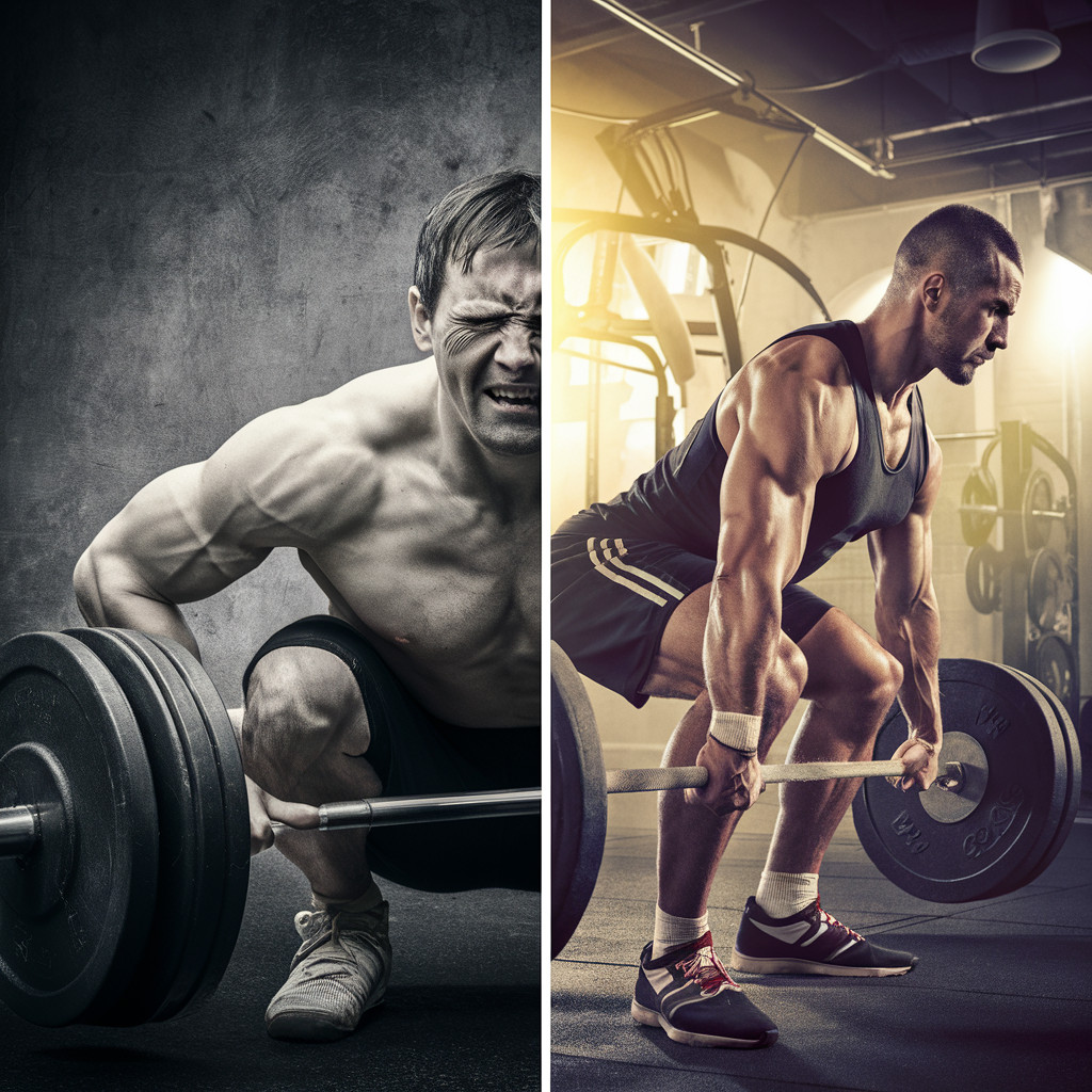 weightlifter showing bad habits vs proper technique