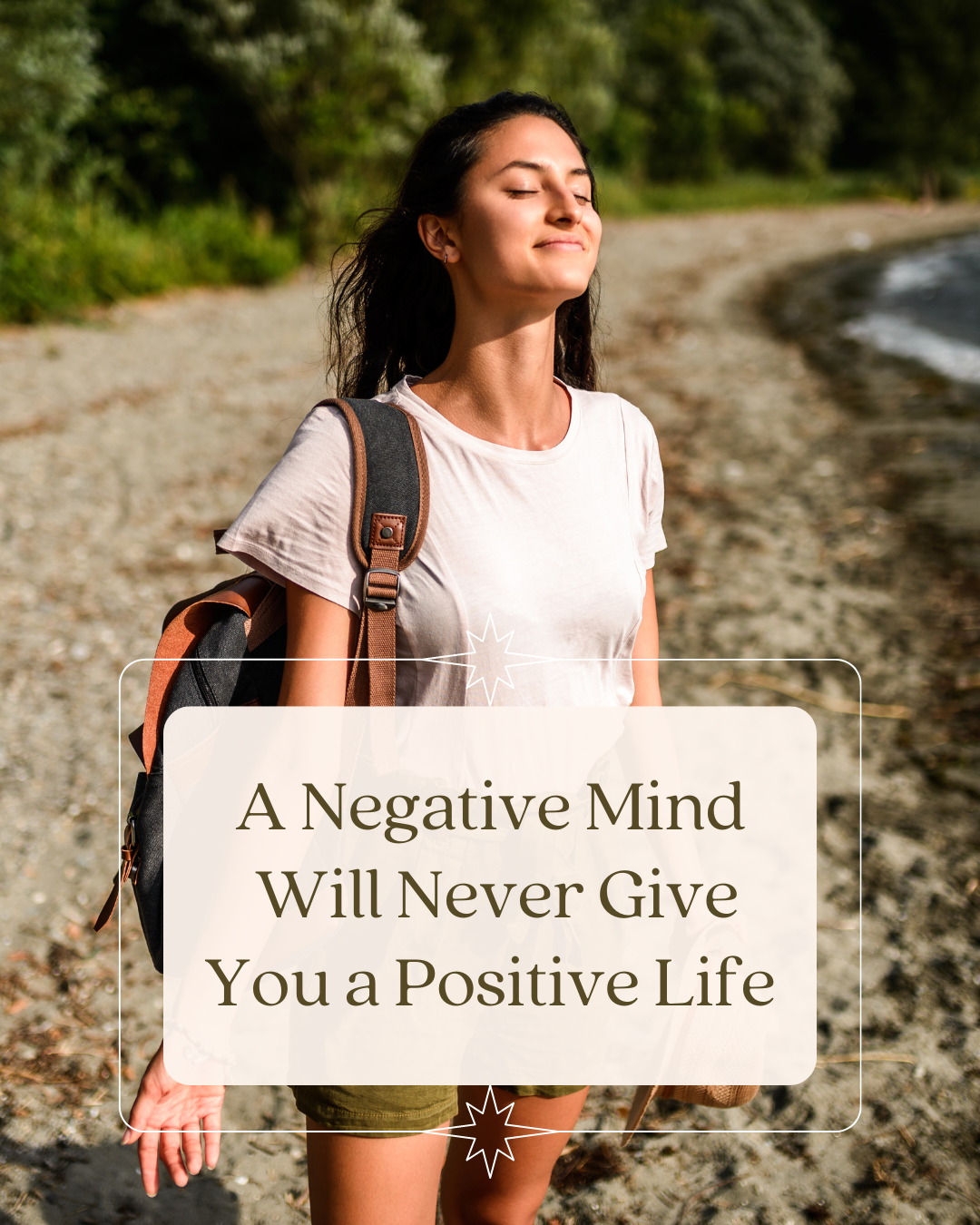 Green Modern Photocentric Motivational Quote Negative Positive Instagram Post Portrait