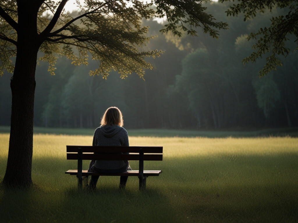 A woman in a quiet place