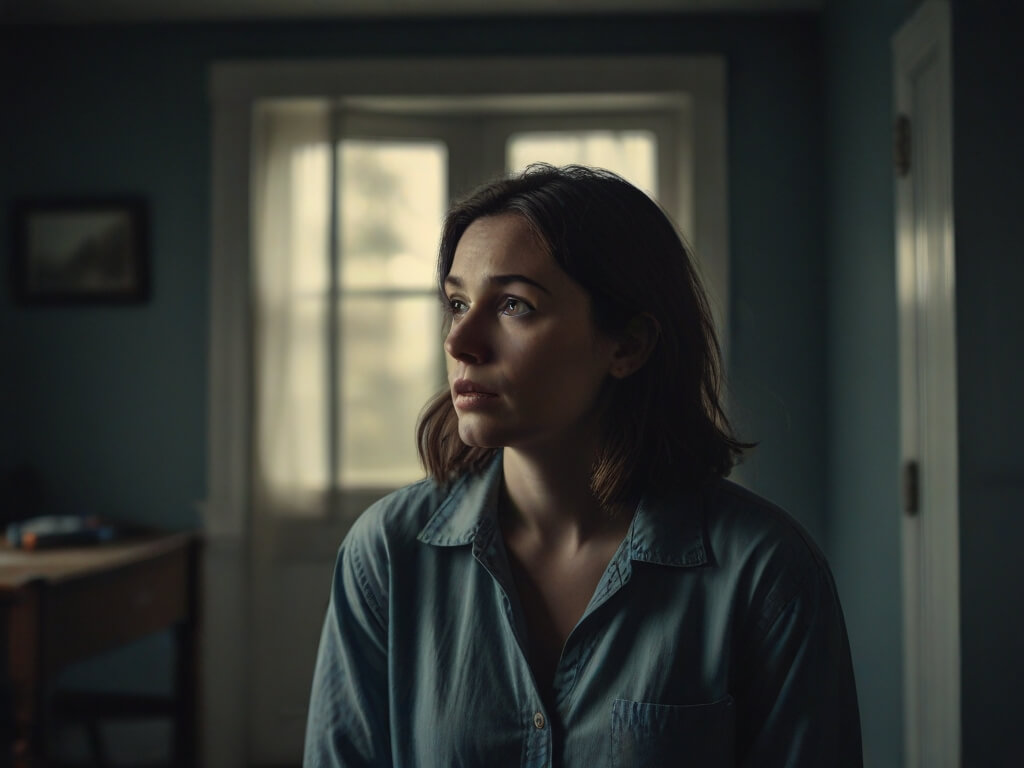 a woman dwelling on what she's lost